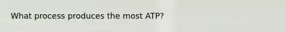 What process produces the most ATP?