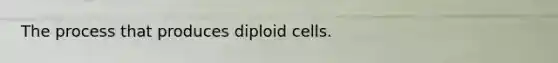 The process that produces diploid cells.