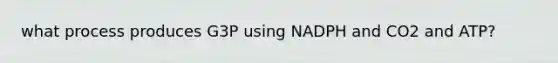 what process produces G3P using NADPH and CO2 and ATP?