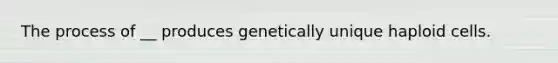 The process of __ produces genetically unique haploid cells.