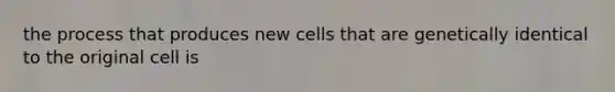 the process that produces new cells that are genetically identical to the original cell is