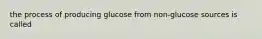 the process of producing glucose from non-glucose sources is called