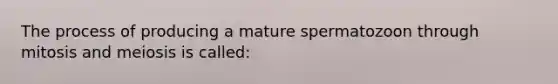 The process of producing a mature spermatozoon through mitosis and meiosis is​ called: