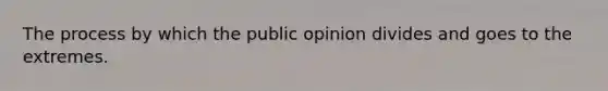 The process by which the public opinion divides and goes to the extremes.