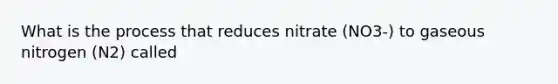 What is the process that reduces nitrate (NO3-) to gaseous nitrogen (N2) called