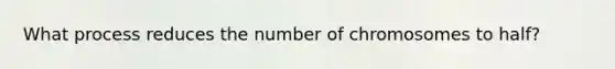 What process reduces the number of chromosomes to half?