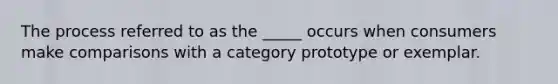 The process referred to as the _____ occurs when consumers make comparisons with a category prototype or exemplar.