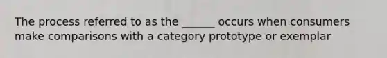 The process referred to as the ______ occurs when consumers make comparisons with a category prototype or exemplar