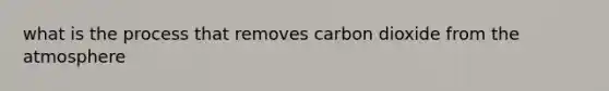 what is the process that removes carbon dioxide from the atmosphere