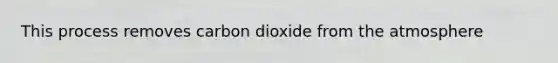 This process removes carbon dioxide from the atmosphere