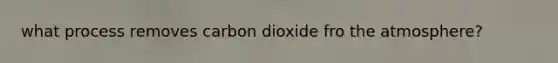 what process removes carbon dioxide fro the atmosphere?