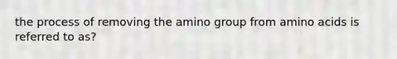 the process of removing the amino group from amino acids is referred to as?