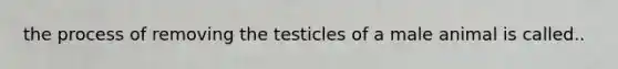 the process of removing the testicles of a male animal is called..