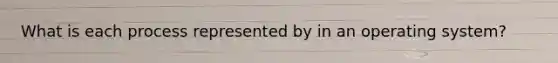 What is each process represented by in an operating system?