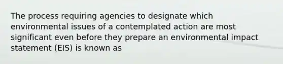 The process requiring agencies to designate which environmental issues of a contemplated action are most significant even before they prepare an environmental impact statement (EIS) is known as