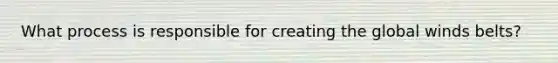 What process is responsible for creating the global winds belts?