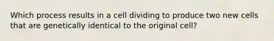 Which process results in a cell dividing to produce two new cells that are genetically identical to the original cell?