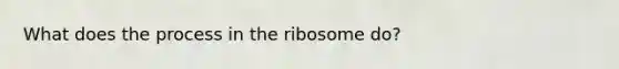 What does the process in the ribosome do?