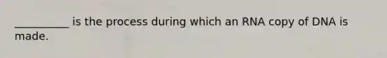 __________ is the process during which an RNA copy of DNA is made.