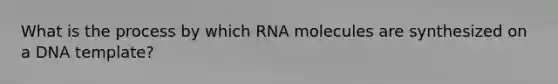 What is the process by which RNA molecules are synthesized on a DNA template?