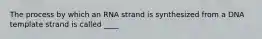 The process by which an RNA strand is synthesized from a DNA template strand is called ____