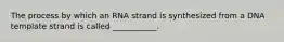 The process by which an RNA strand is synthesized from a DNA template strand is called ___________.