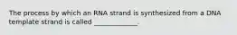 The process by which an RNA strand is synthesized from a DNA template strand is called _____________.