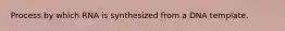 Process by which RNA is synthesized from a DNA template.