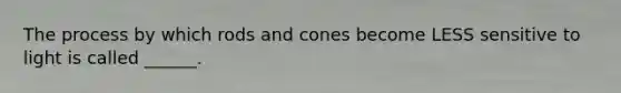 The process by which rods and cones become LESS sensitive to light is called ______.