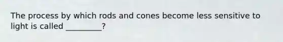 The process by which rods and cones become less sensitive to light is called _________?