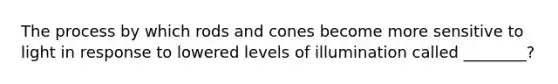 The process by which rods and cones become more sensitive to light in response to lowered levels of illumination called ________?