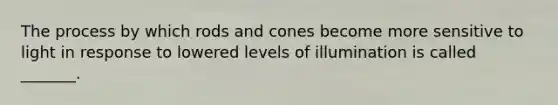 The process by which rods and cones become more sensitive to light in response to lowered levels of illumination is called _______.