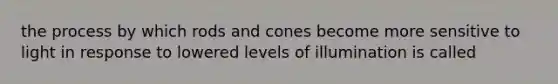 the process by which rods and cones become more sensitive to light in response to lowered levels of illumination is called