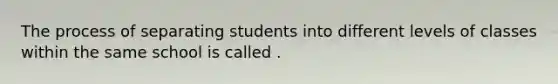 The process of separating students into different levels of classes within the same school is called .