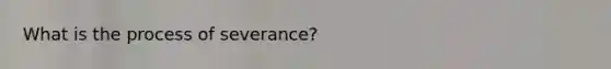 What is the process of severance?