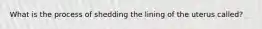 What is the process of shedding the lining of the uterus called?