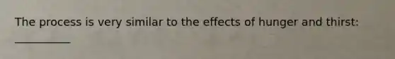 The process is very similar to the effects of hunger and thirst: __________