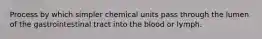 Process by which simpler chemical units pass through the lumen of the gastrointestinal tract into the blood or lymph.