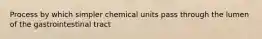 Process by which simpler chemical units pass through the lumen of the gastrointestinal tract