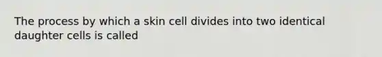 The process by which a skin cell divides into two identical daughter cells is called