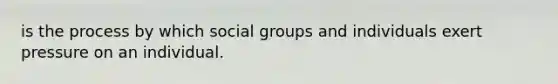 is the process by which social groups and individuals exert pressure on an individual.