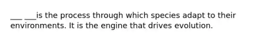 ___ ___is the process through which species adapt to their environments. It is the engine that drives evolution.