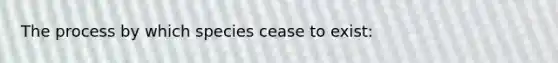 The process by which species cease to exist: