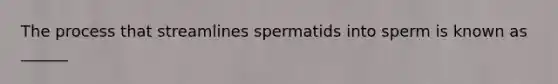 The process that streamlines spermatids into sperm is known as ______