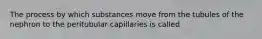 The process by which substances move from the tubules of the nephron to the peritubular capillaries is called