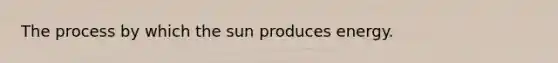 The process by which the sun produces energy.