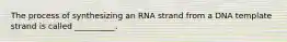 The process of synthesizing an RNA strand from a DNA template strand is called __________.