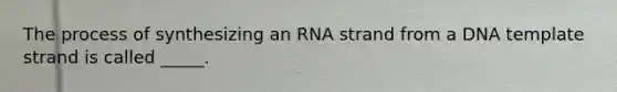 The process of synthesizing an RNA strand from a DNA template strand is called _____.