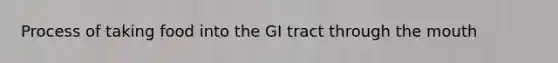 Process of taking food into the GI tract through the mouth