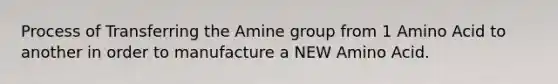 Process of Transferring the Amine group from 1 Amino Acid to another in order to manufacture a NEW Amino Acid.